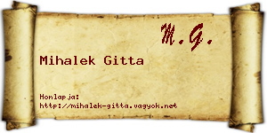 Mihalek Gitta névjegykártya